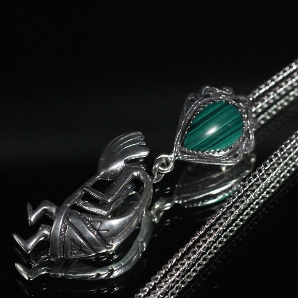 LIBERTY EE STERLING SILVER SOUTHWEST KOKOPELLI NECKLACE - Picture 5 of 10